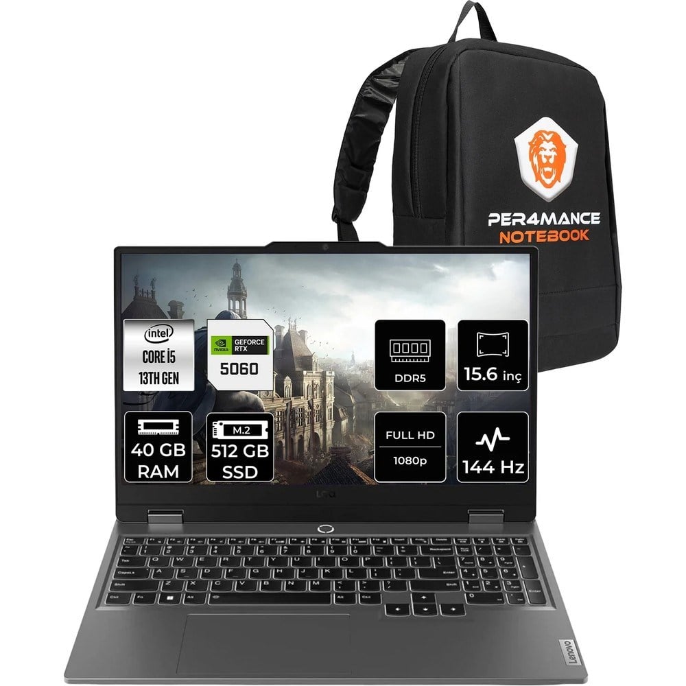 Lenovo Loq i5 13450HX RTX 5060 8GB Gaming Laptop 40GB RAM 512GB SSD 15.6