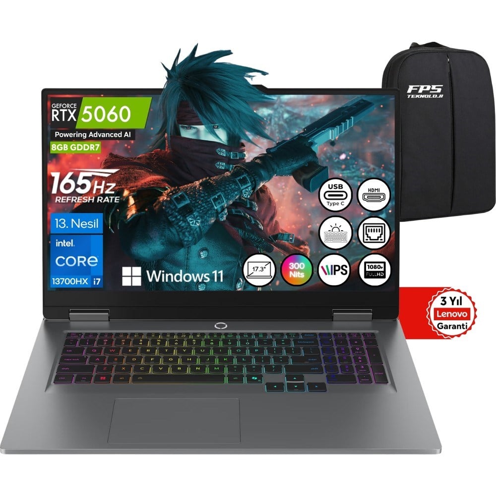 Lenovo Loq I7-13700HX RTX5060 32GB Ram 2tb SSD 17.3