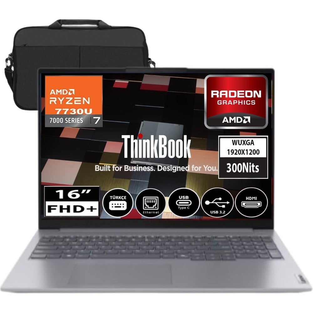 Lenovo Thinkbook 16 G7 Arp Amd Ryzen 7 7735HS 64GB Ddr5 512GB SSD Radeon 680M 16