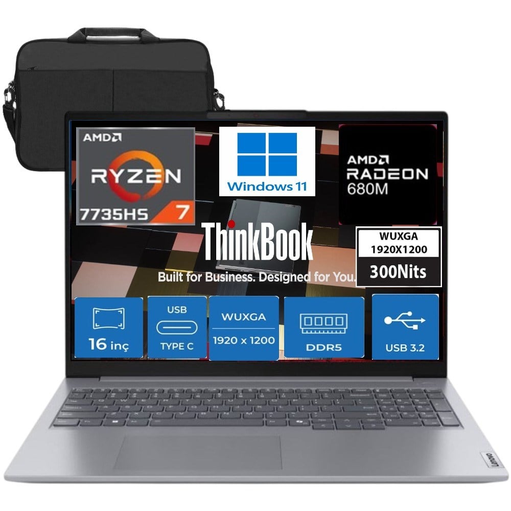 Lenovo Thinkbook 16 G7 Arp Amd Ryzen 7 7735HS 40GB Ddr5 1tb SSD Radeon 680M 16