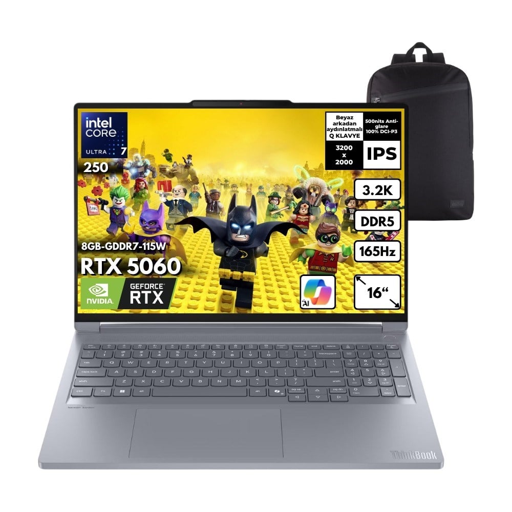 Lenovo Thinkbook 16P G6 Iax Ultra 7-255HX 48 -Gbddr5 4 Tbssd RTX5060 (8GB-GDDR7-115W) 16