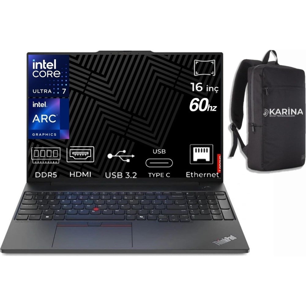 Lenovo Thinkpad E16 Gen 3 Ultra 7 255H 21SR006RTX-K49 32GB 1tb Arc 140T W11PRO 16