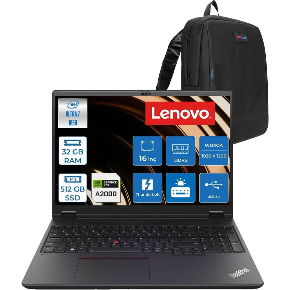 Lenovo Thinkpad P16V Gen 2 Intel Core Ultra 7 165H 32GB 512GB SSD 8GB/RTX2000/GDDR6 16