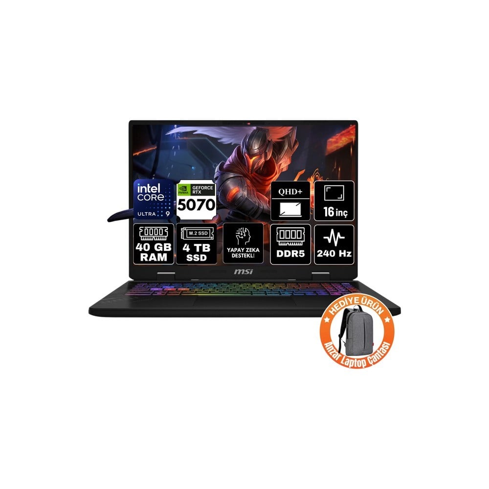 MSI Msı Crosshaır 16 Hx Aı Intel Core Ultra 9 275HX 40GB 4tb SSD RTX5070 8gb Freedos 16