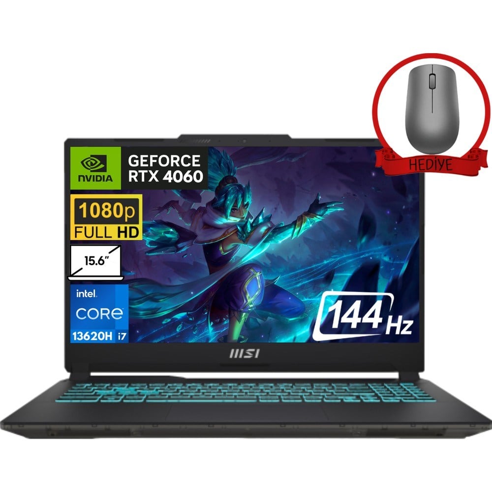 MSI Msı Cyborg 15 Intel Core I7 13620H 64GB 2tb SSD RTX4060 Windows 11 Pro 15.6