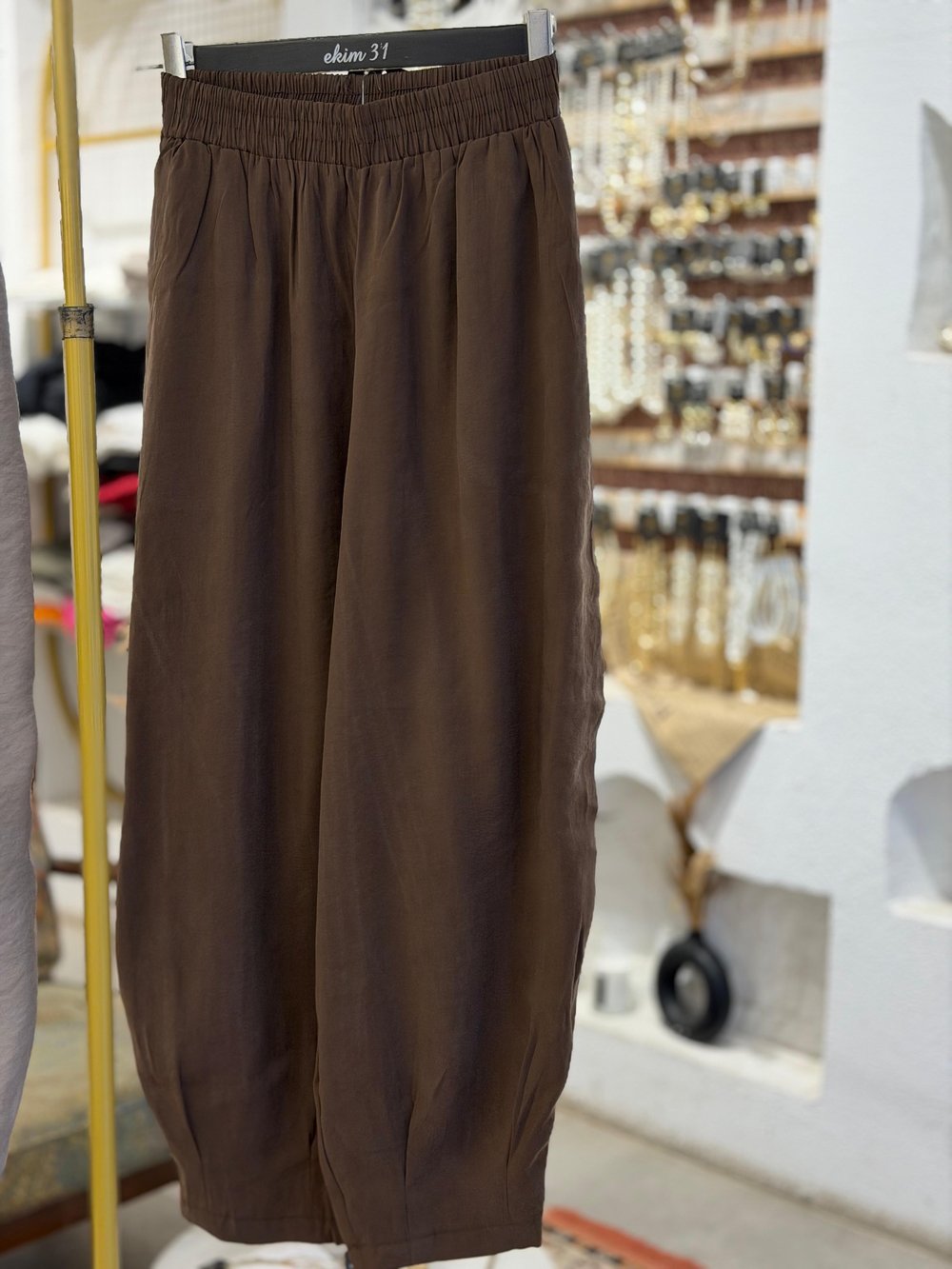 Beli Lastikli Şalvar Pantolon