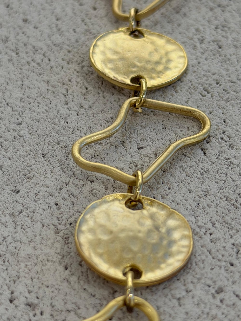 Bohem Gold Kaplama Daire ve Yamuk Detaylı Bileklik