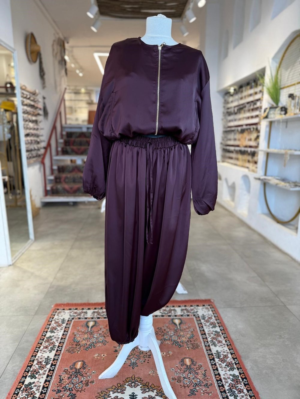 Bordo Şalvar Pantolon
