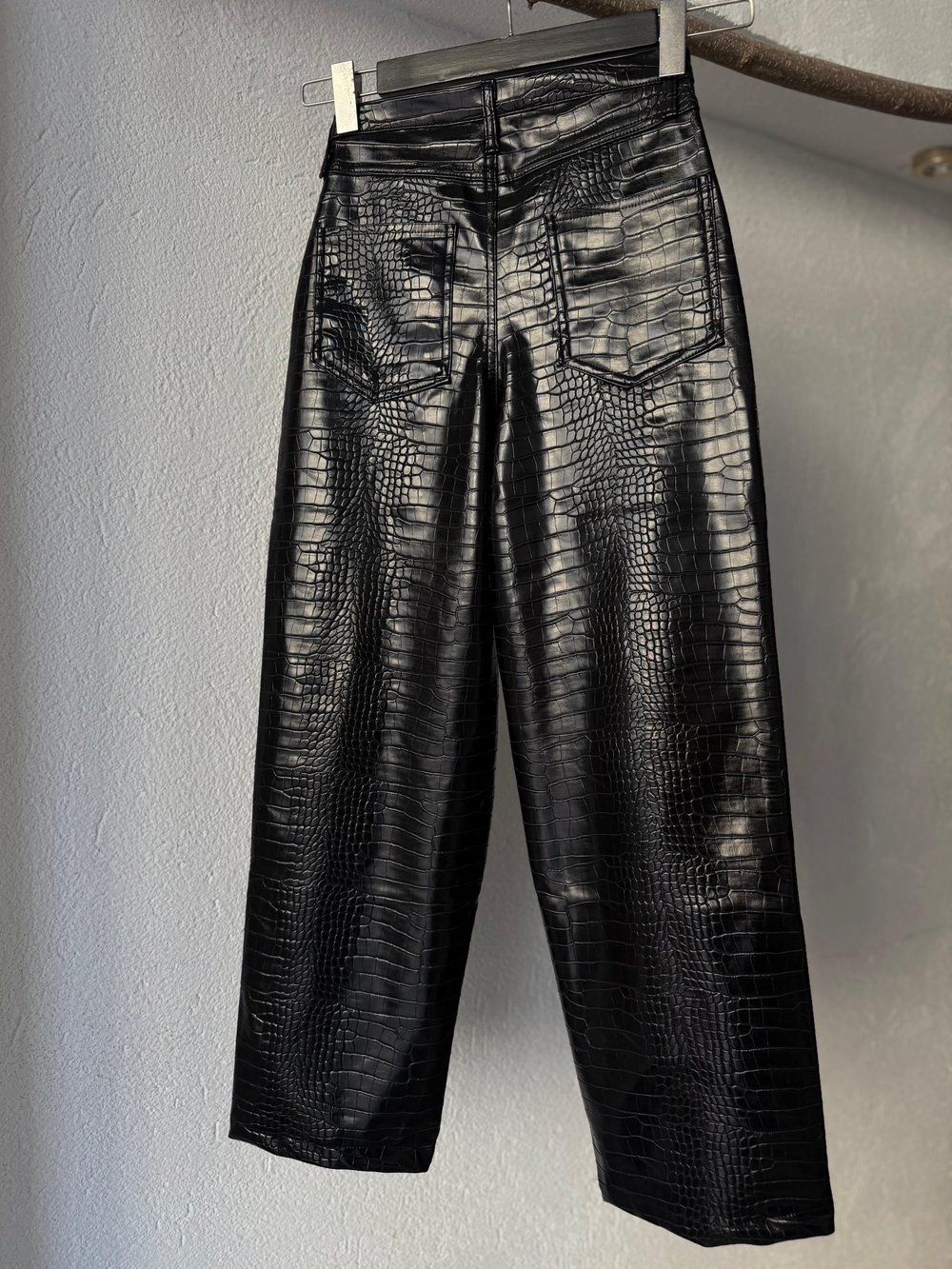 Croco Desen Siyah  Pantolon