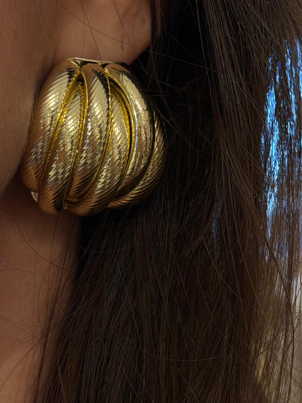 Gold Düğüm Model Küpe