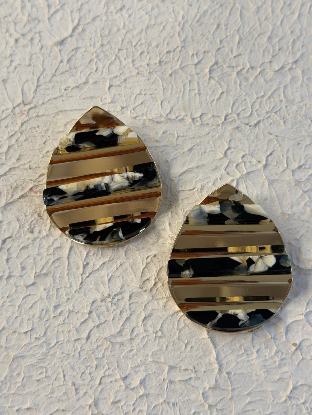 Gold Kemik Damla Model Küpe