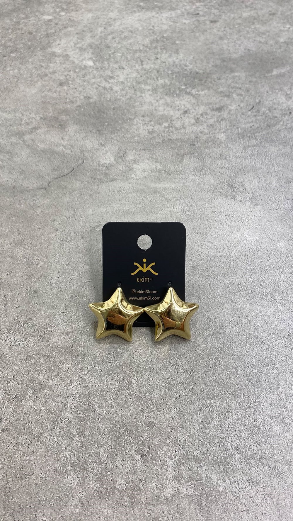Gold Yıldız Küpe