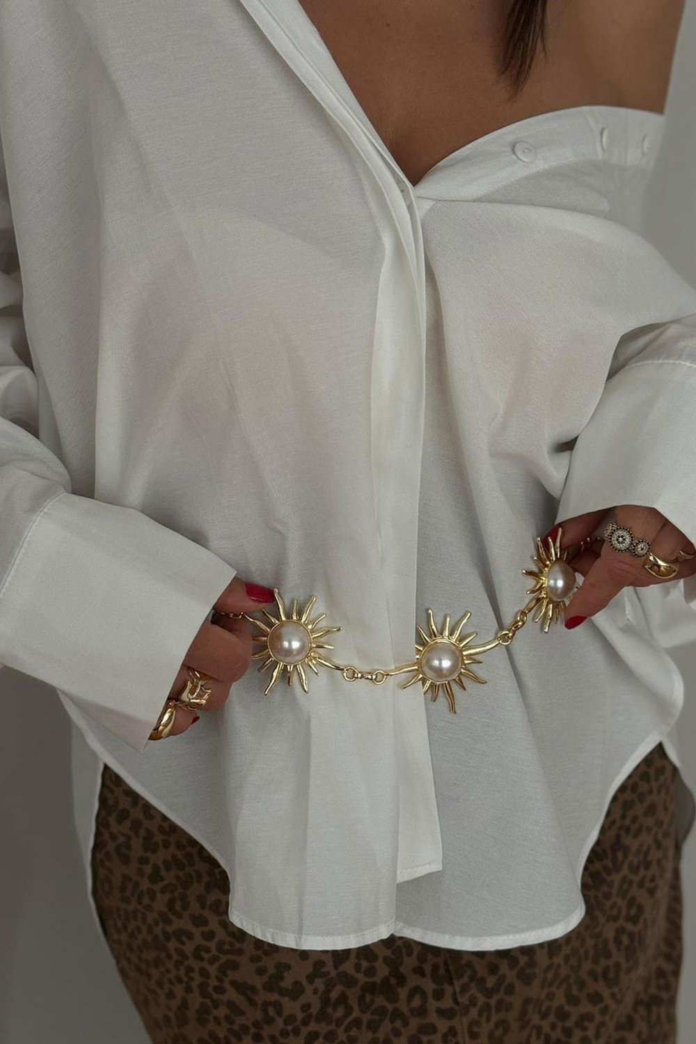 İncili Güneş Model Gold Detaylı Kemer