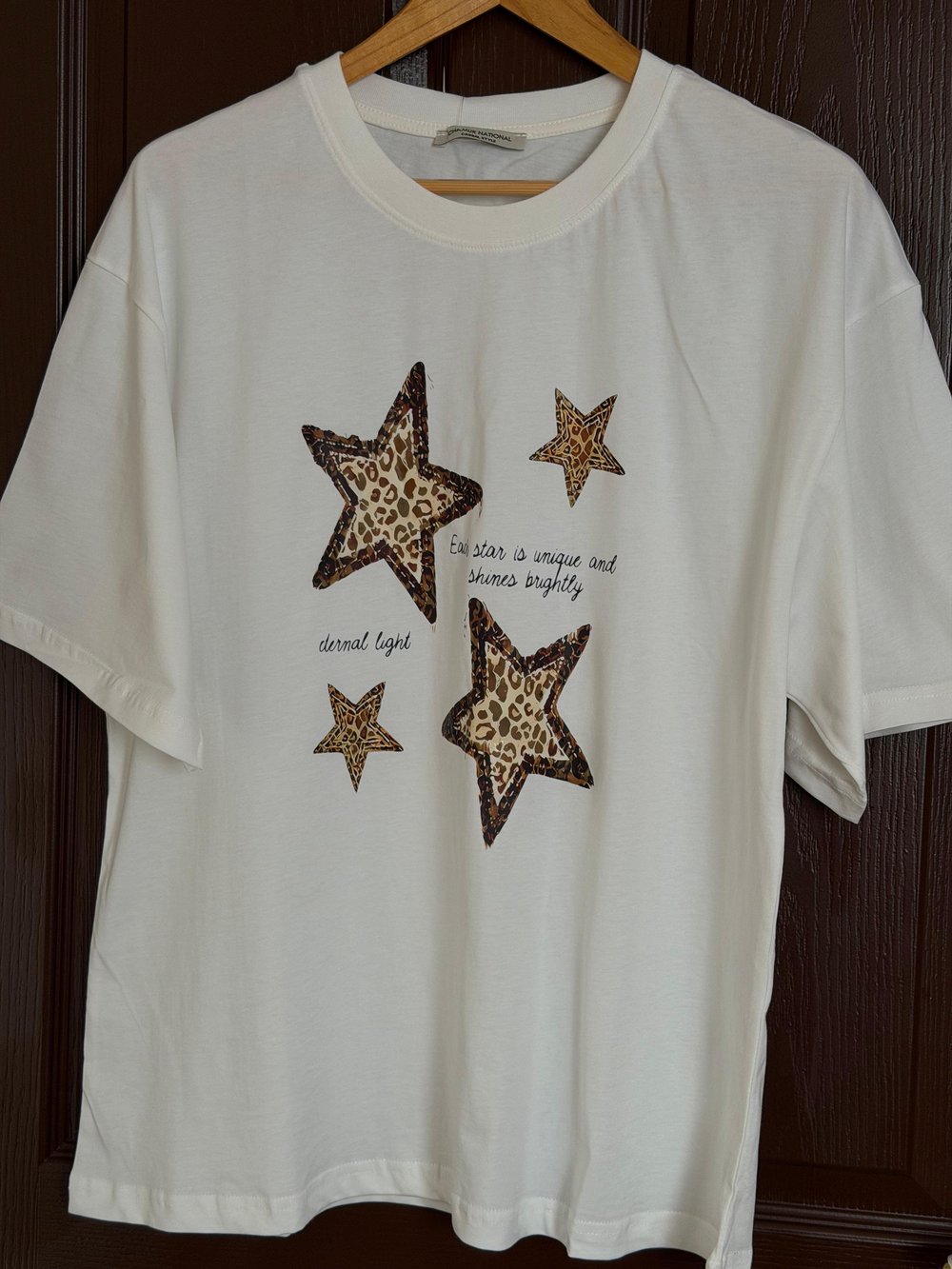 Leopar Yıldızlı Oversize Tshirt