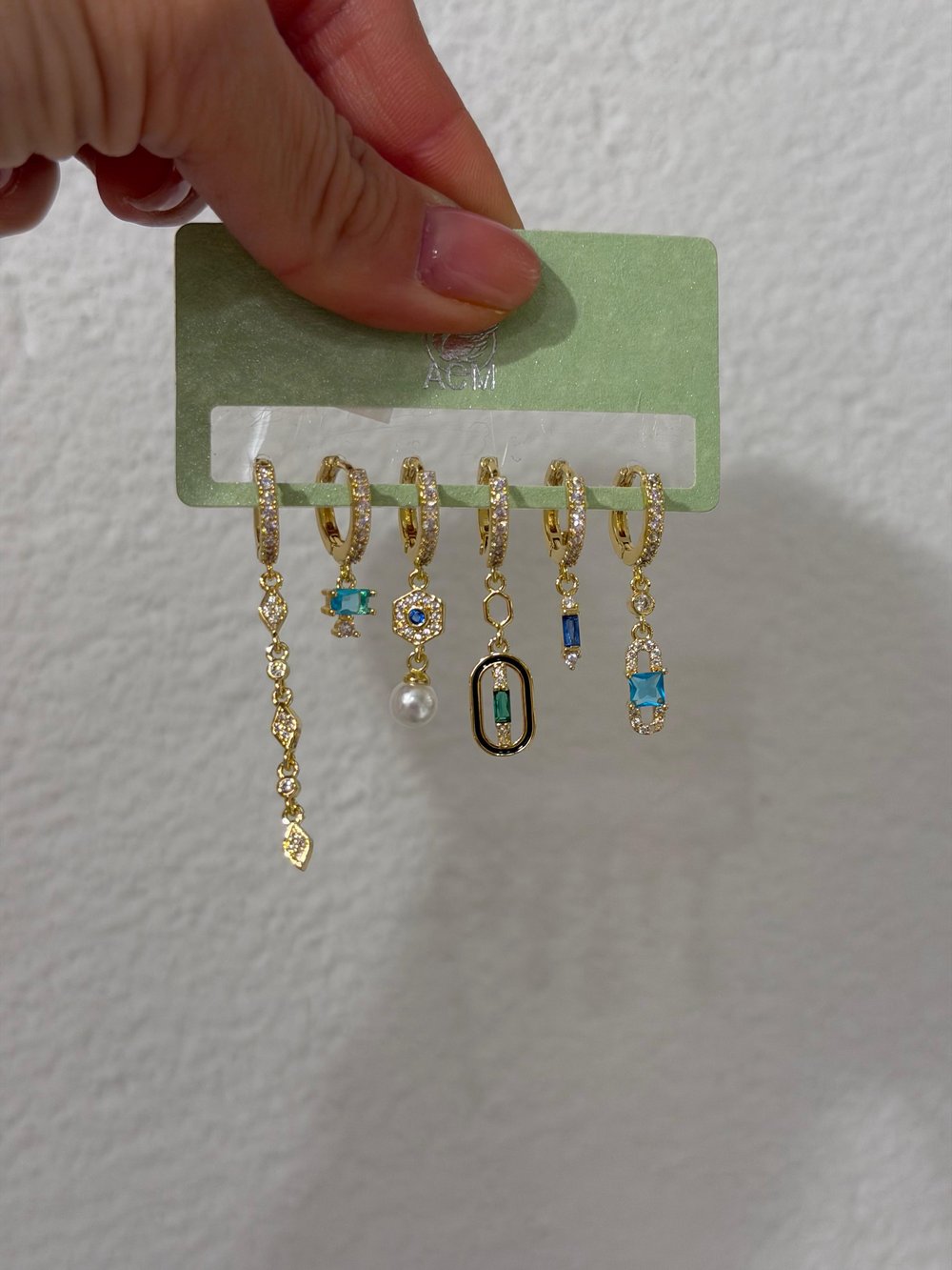 Mavi-Yeşil Set Küpe