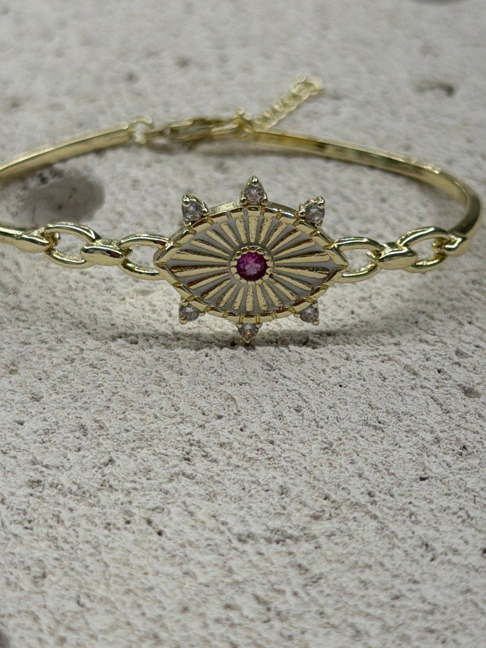 Pembe Taşlı Göz Model Bİleklik