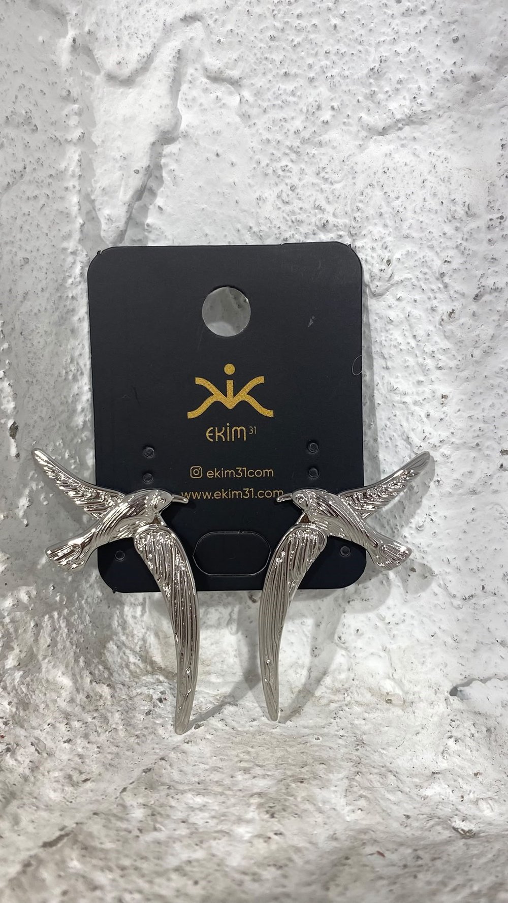 Silver Kuş Figürlü Küpe