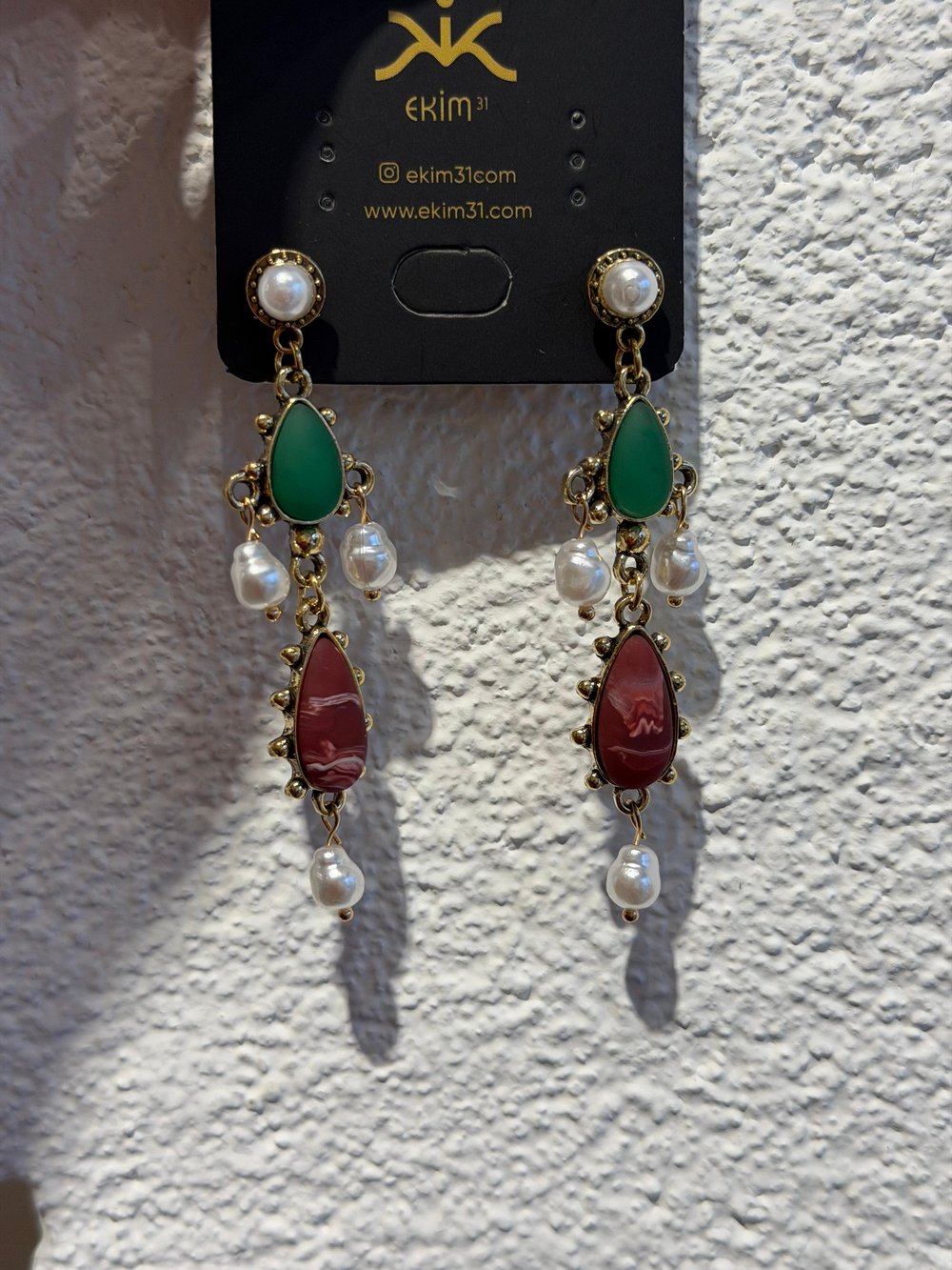 Yeşil Bordo Küpe