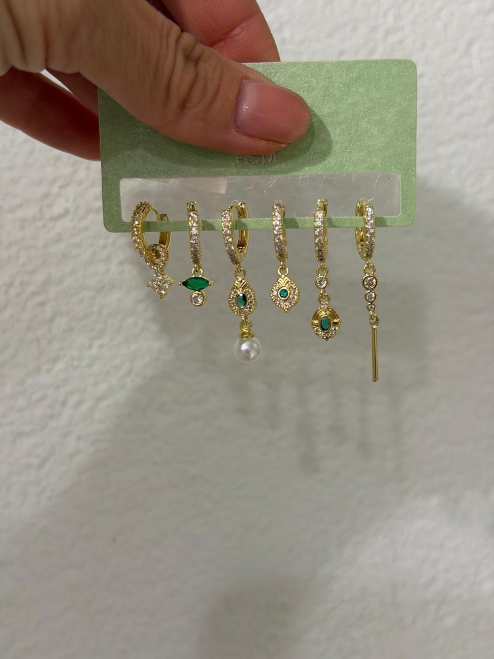 Yeşil Set Küpe