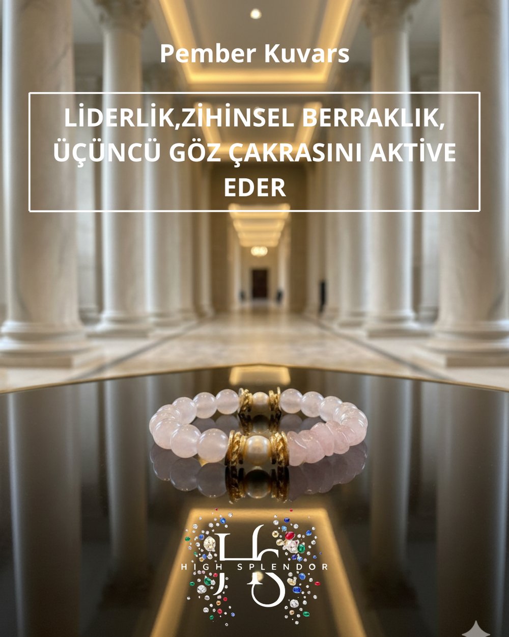 Rose Pearl – Pembe Kuvars & İnci Bileklik