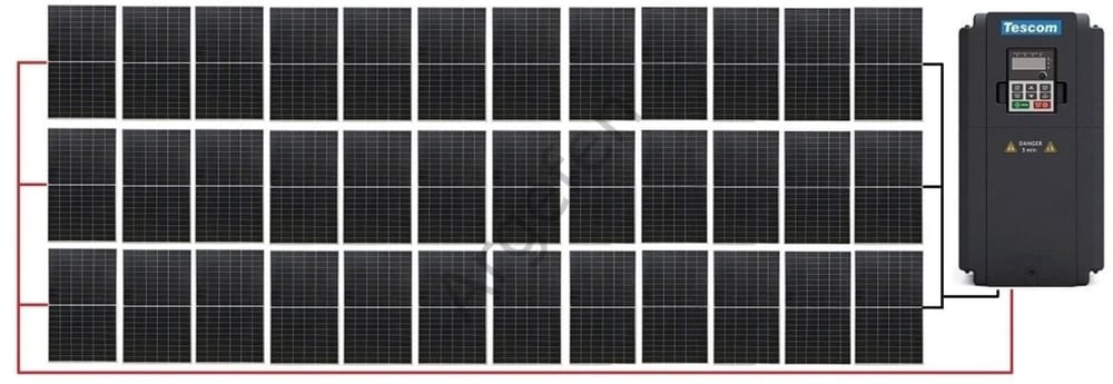 11 kW 11000 Watt 15Hp 3 Faz Sürücü 16.200W Güneş Paneli Sulama Paket-17