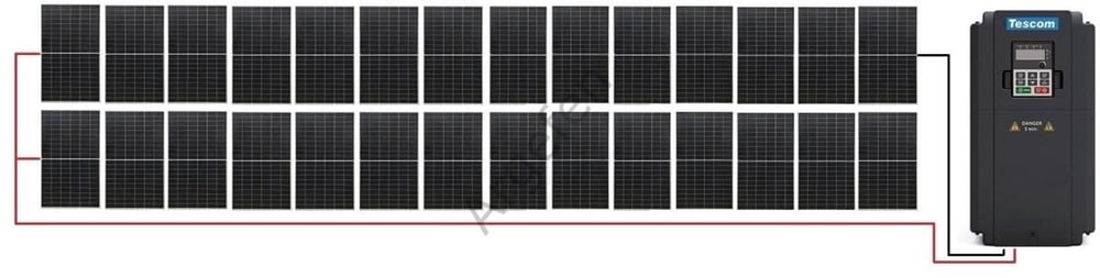 7.5 kW 7500 Watt 10Hp 3 Faz Sürücü 12.600W Güneş Paneli Sulama Paket-14