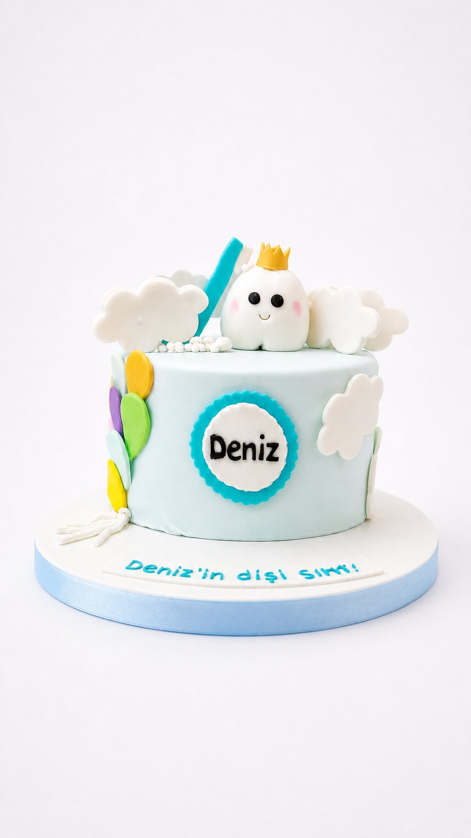 Deniz Diş Buğdayı Pastası – Mavi Bulut Temalı