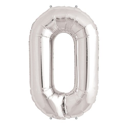 0 Rakam Folyo Balon Gümüş 40 inç