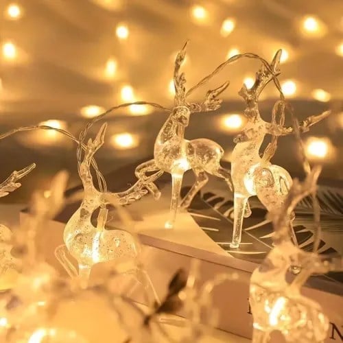2m 10'lu Geyikli İp LED Işık