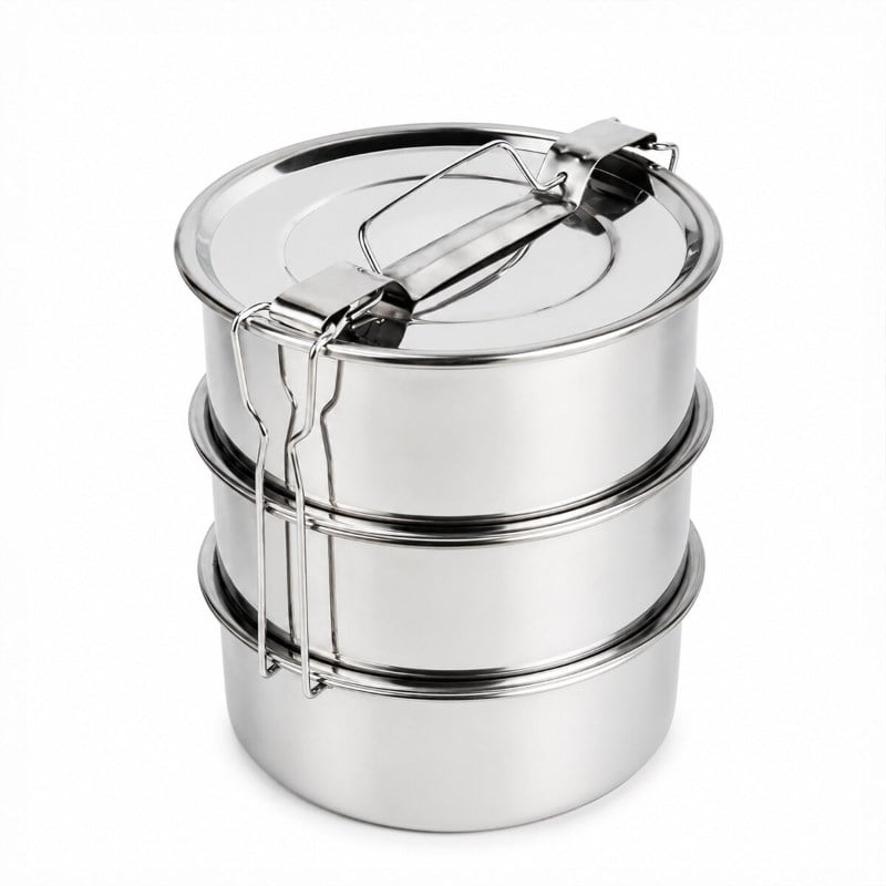 3'lü Metal Sefer Tası - Paslanmaz Çelik - 16 cm