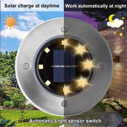 4'lü Solar Panelli Kazıklı Bahçe Aydınlatması