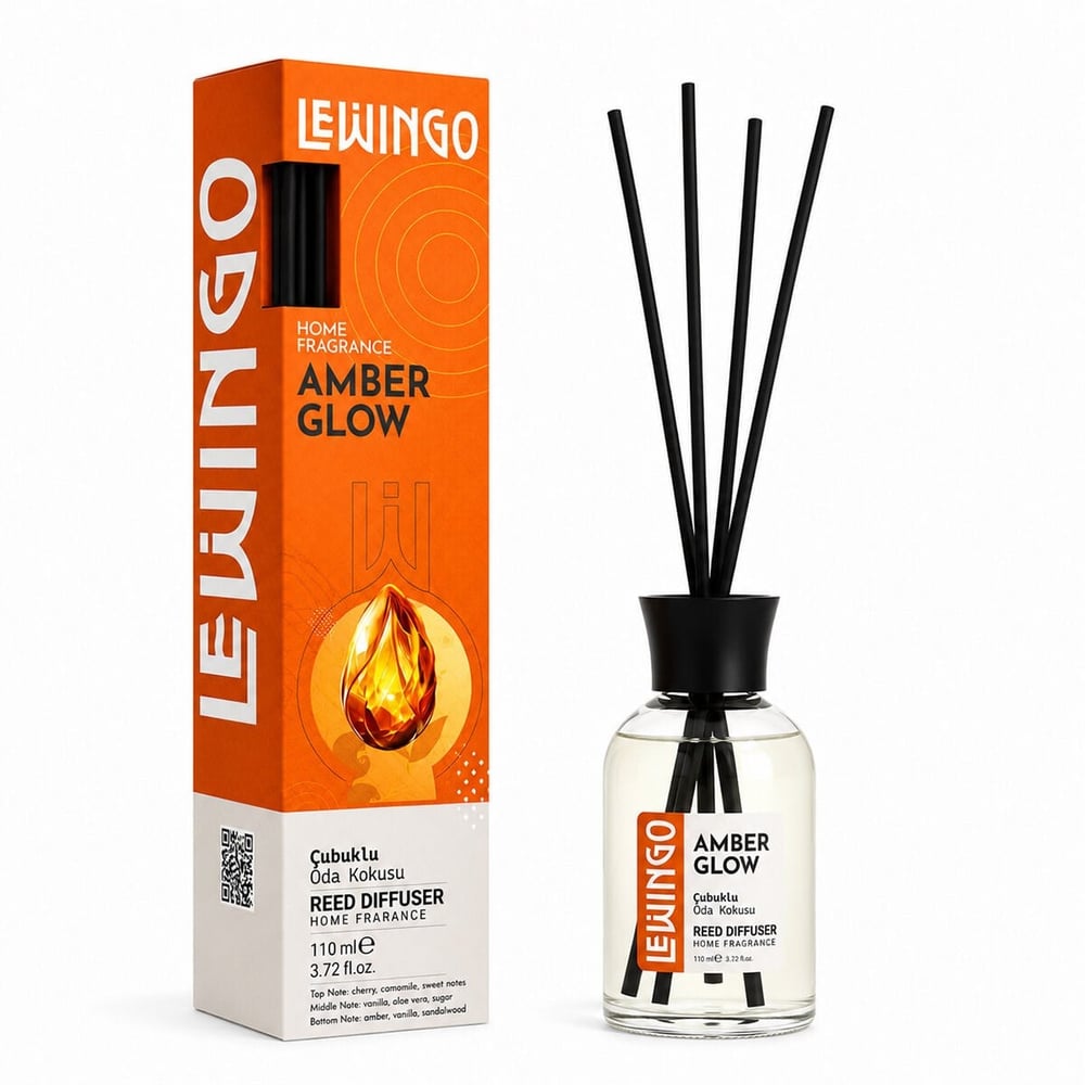 Amber Glow Bambu Çubuklu Oda Kokusu - 110 ml - Cam Şişe