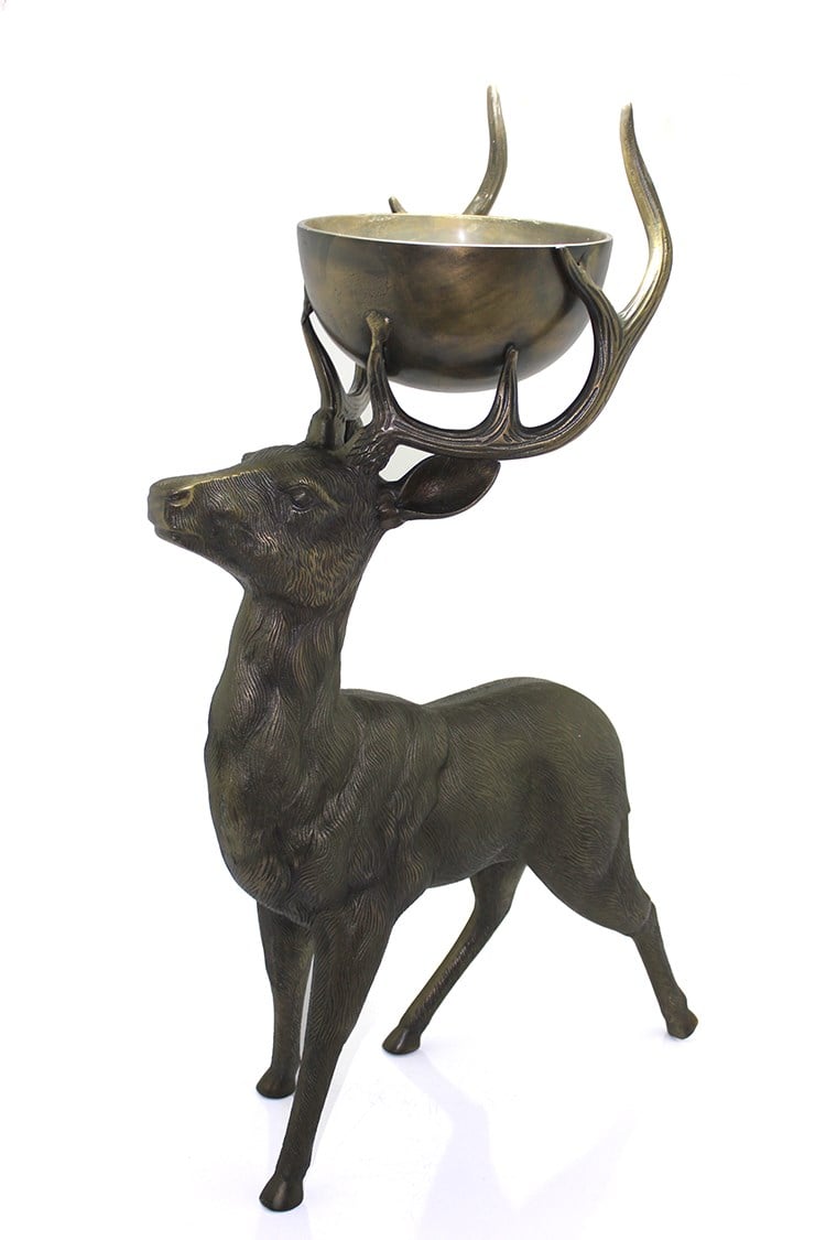 Metal Geyikli Kase 77 Cm