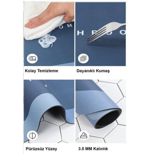 Oval Süper Emici Banyo Paspası