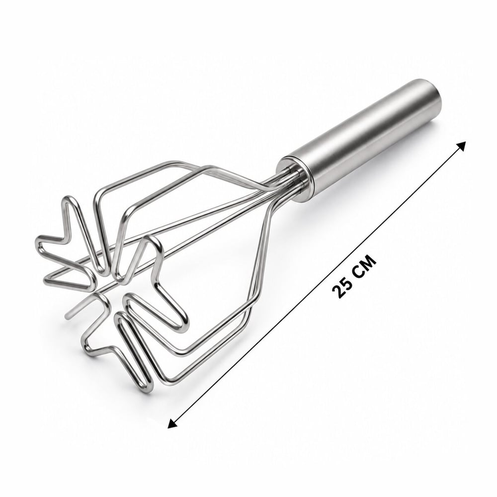 Patates Ezici - Kalp Şekilli - Paslanmaz Çelik - 26 cm Uzunluk