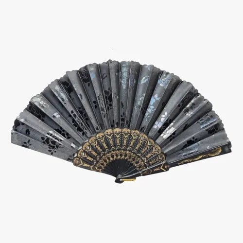 Plastik Siyah Kumaş Yelpaze 12'li Set