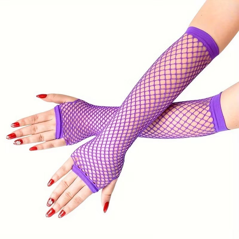 Retro Mor File Parmaksız Eldiven 26 cm