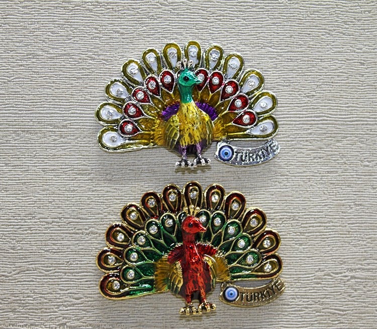 Swarovski Taşlı Tavuskuşu Magnet