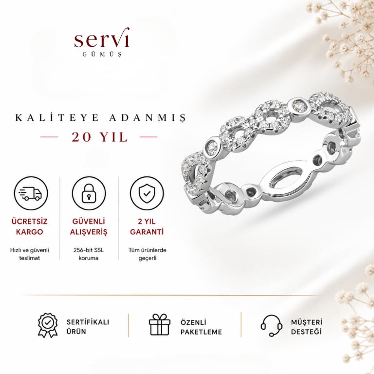 Servi 925 Ayar Gümüş Eterna Yüzük
