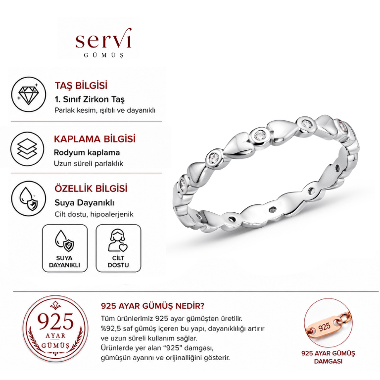 Servi 925 Ayar Gümüş Luna Love Yüzük