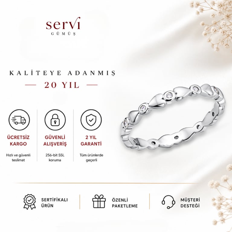 Servi 925 Ayar Gümüş Luna Love Yüzük