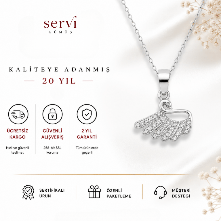 Servi 925 Ayar Gümüş Isolde Kolye