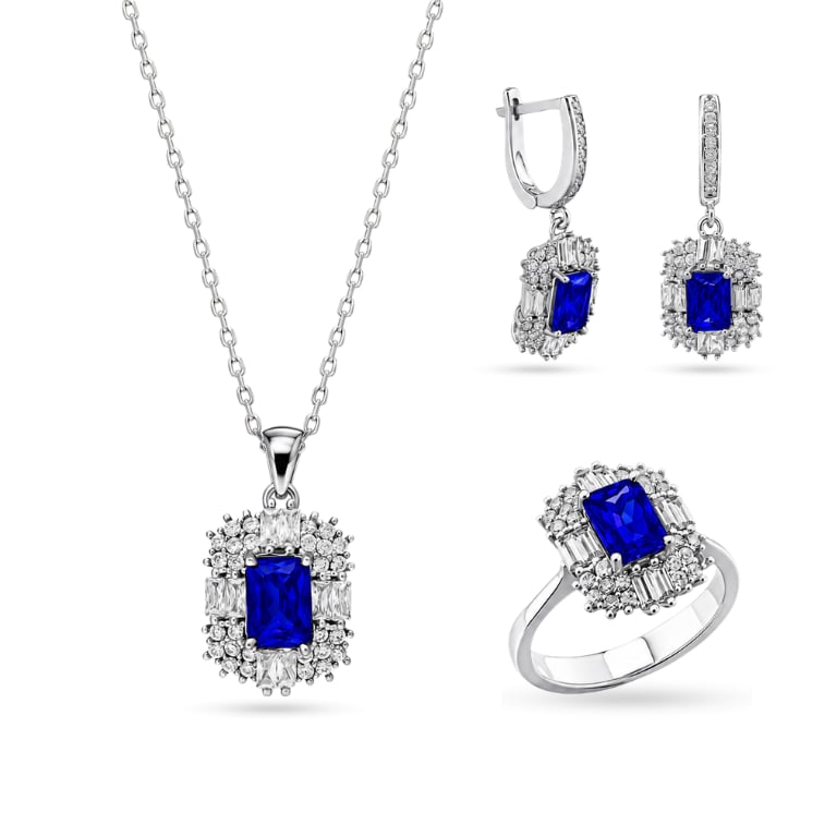 Servi 925 Ayar Gümüş Radiant Baget Set