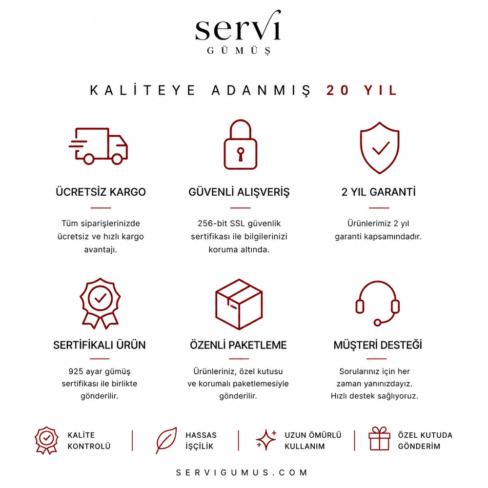 Servi Riva Kolye ve Küpe Set
