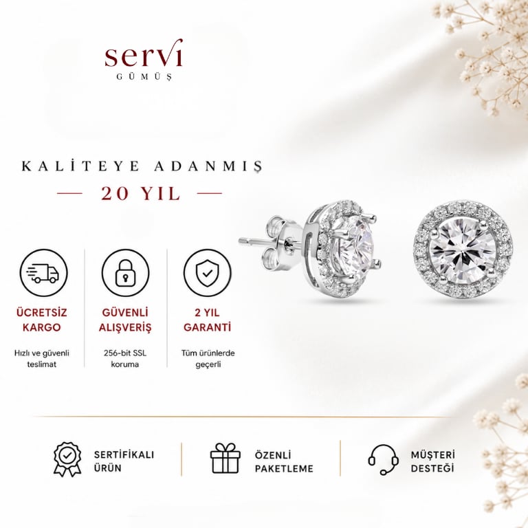 Servi 925 Ayar Gümüş Sparkle Küpe