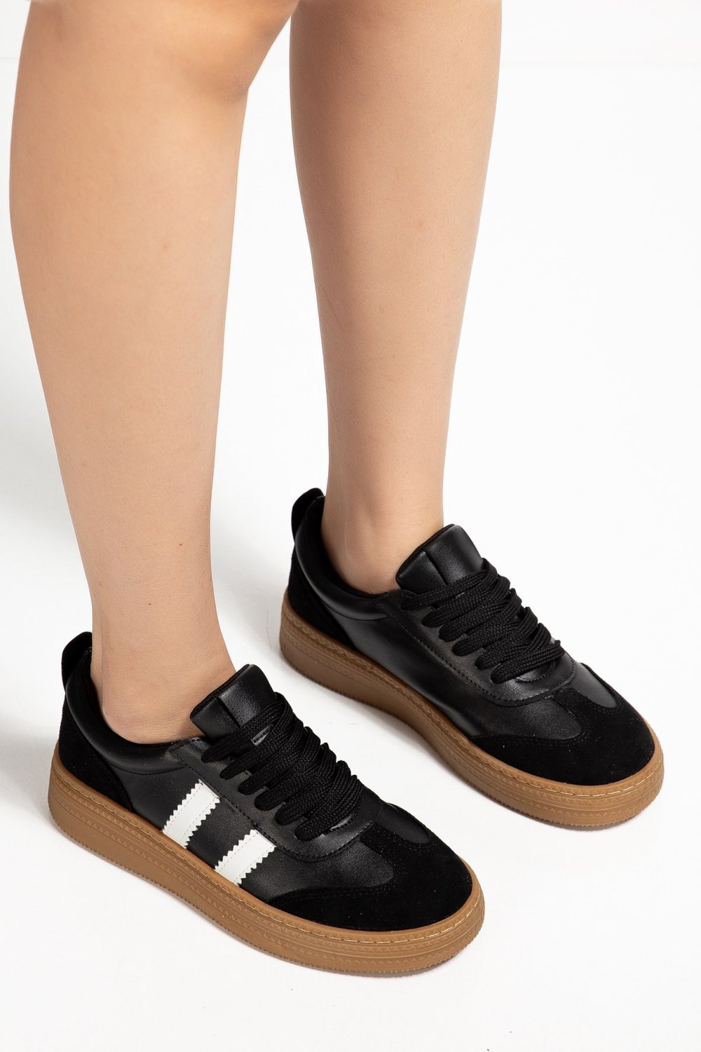 Vera Siyah Kadın Kalın Taban Sneaker