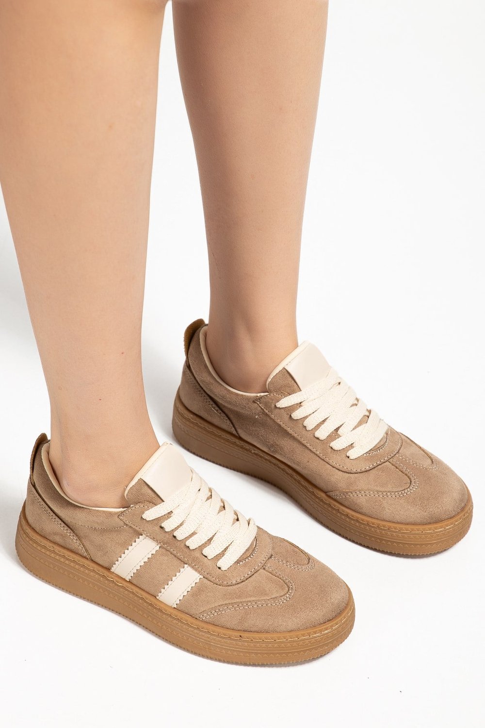 Vera Vizon Süet Kadın Kalın Taban Sneaker 