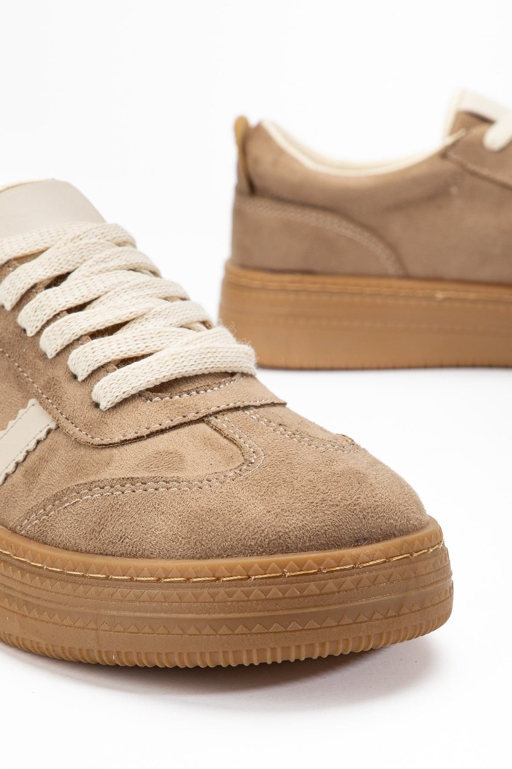 Vera Vizon Süet Kadın Kalın Taban Sneaker 