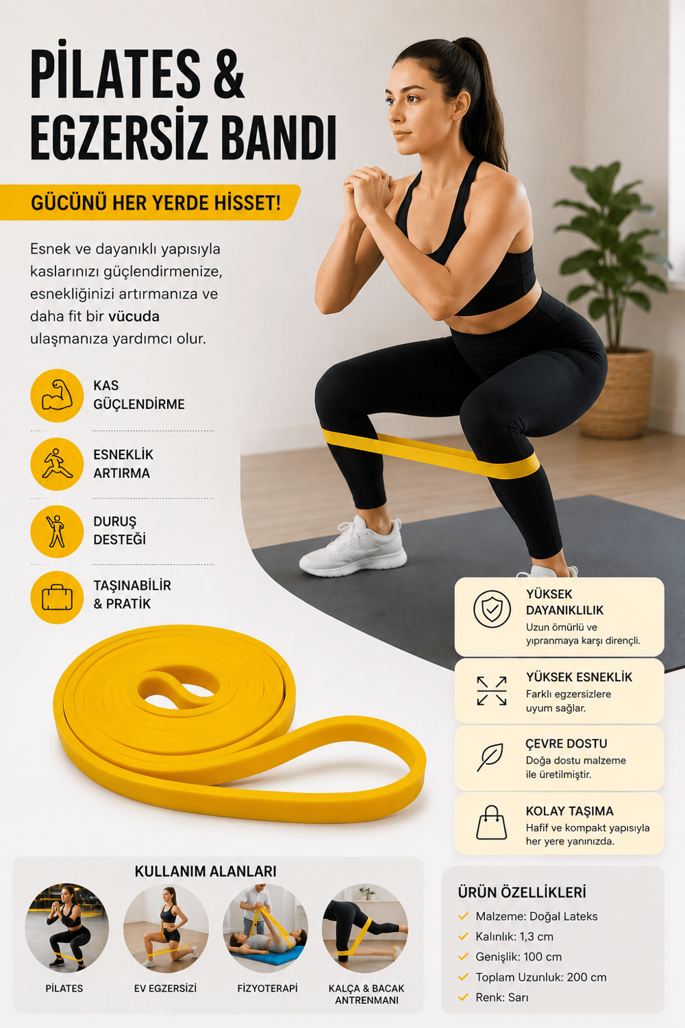 Voltrike Blpb-13 Yellow Latex Güç Bandı 13 Mm Sarı