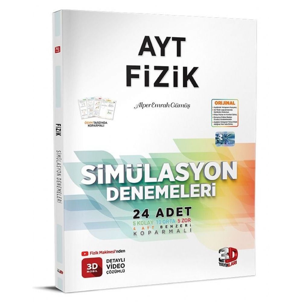 3D Yayınları AYT Fizik Simülasyon 24 Deneme